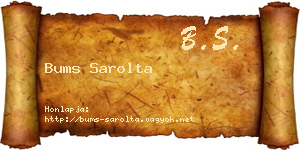 Bums Sarolta névjegykártya